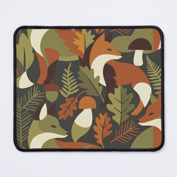 Item preview, Hidden Fox Forest Seamless Pattern | Optical Illusion Woodland Design designed and sold by Rovano.