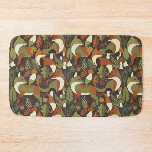 Item preview, Hidden Fox Forest Seamless Pattern | Optical Illusion Woodland Design designed and sold by Rovano.