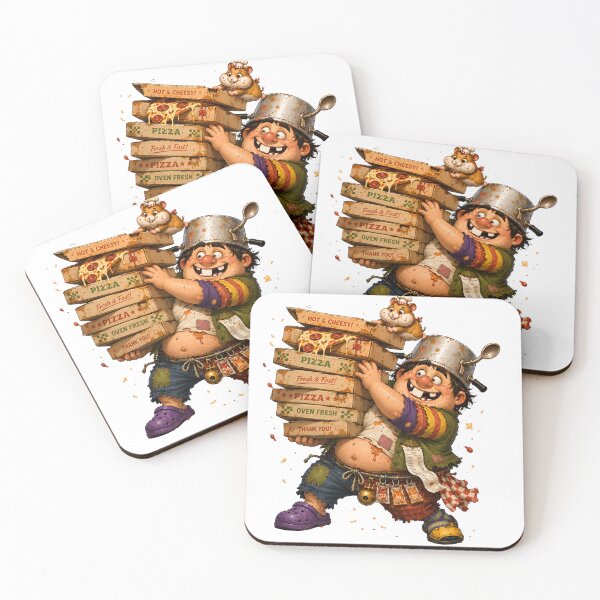 Item preview, Funny Pizza Delivery Chef With Stacked Boxes designed and sold by SRY DESIGN.
