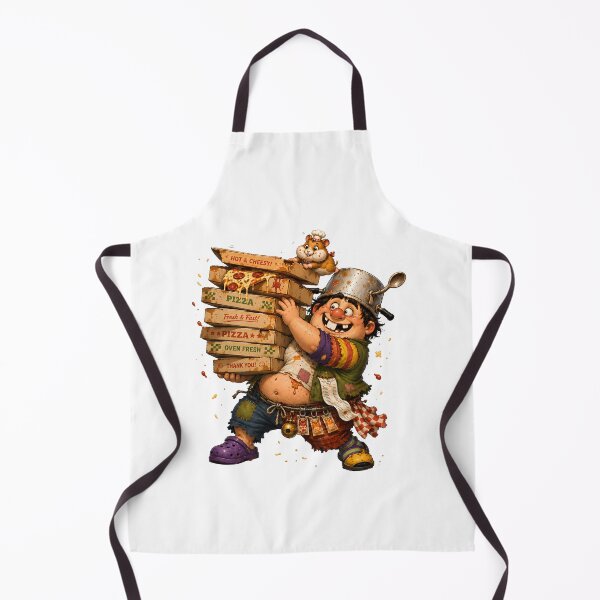 Item preview, Funny Pizza Delivery Chef With Stacked Boxes designed and sold by SRY SHOP.