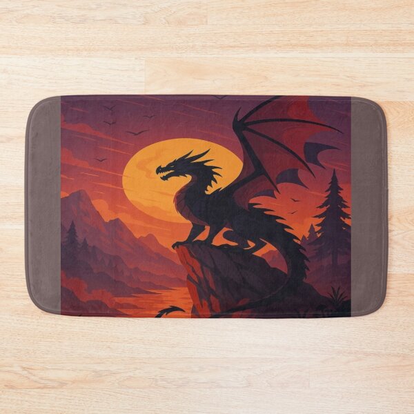 Item preview, Dragon Silhouette Sunset Mountain Artwork  designed and sold by NivyasArtistry.