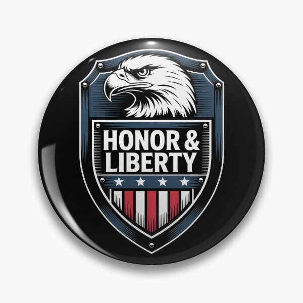 Item preview, Honor and Liberty Enclosed Patriot Eagle Shield Badge designed and sold by OldGloryForge.