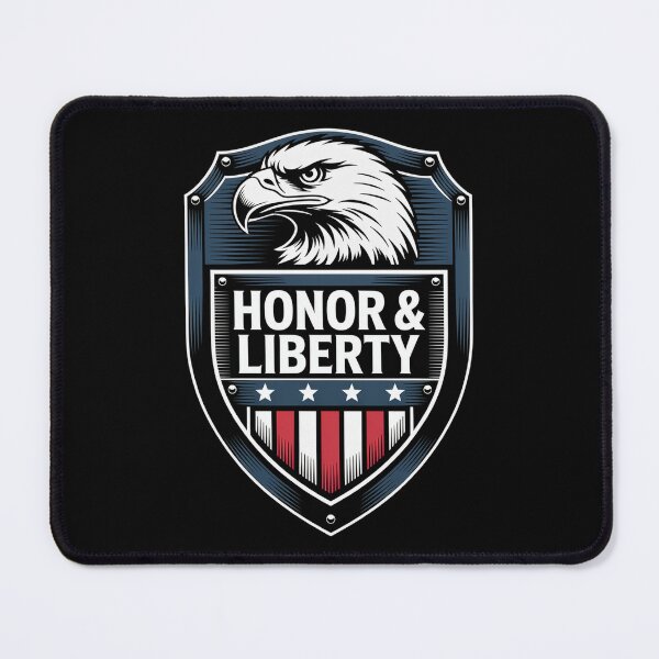 Item preview, Honor and Liberty Enclosed Patriot Eagle Shield Badge designed and sold by OldGloryForge.