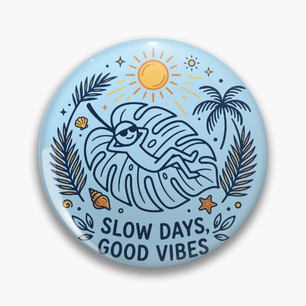 Item preview, Slow Days Good Vibes | Summer Chill Stickman Tropical Design designed and sold by Chroma Dreams .