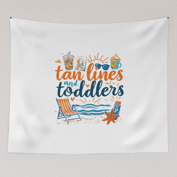 Item preview, Toddlers and Tan Lines Sticker | Funny Summer Mom Sticker | Mom Life designed and sold by CoffeeNChaosConcepts.