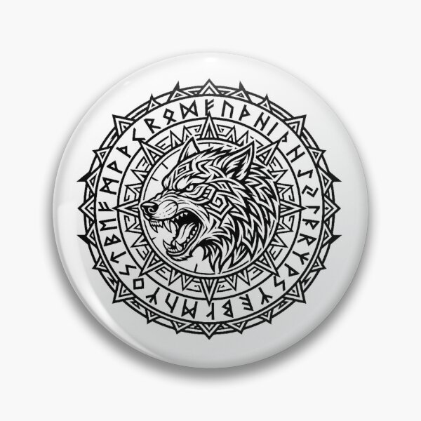 Item preview, Wolf Totem Sigil – Nordic Tribal Wolf Symbol – Bold Line Art designed and sold by Ofiel.