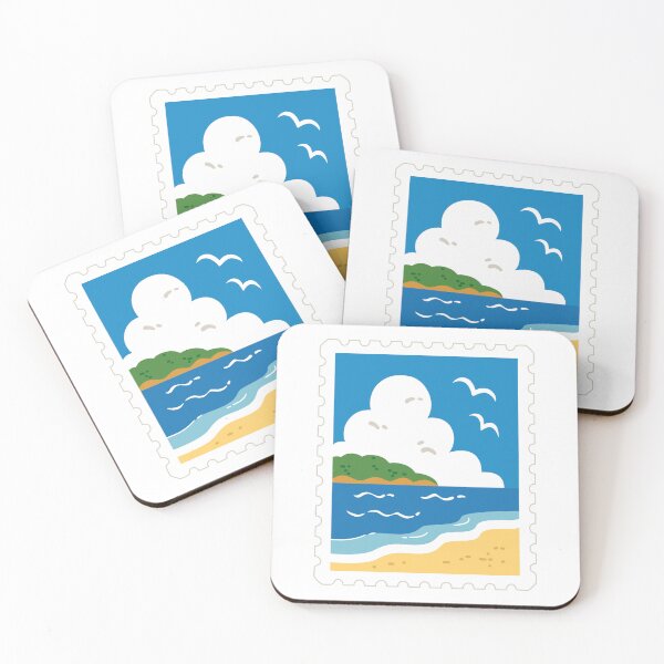 Item preview, Cute Tropical Island Shore Postage Stamp designed and sold by Anne97s.