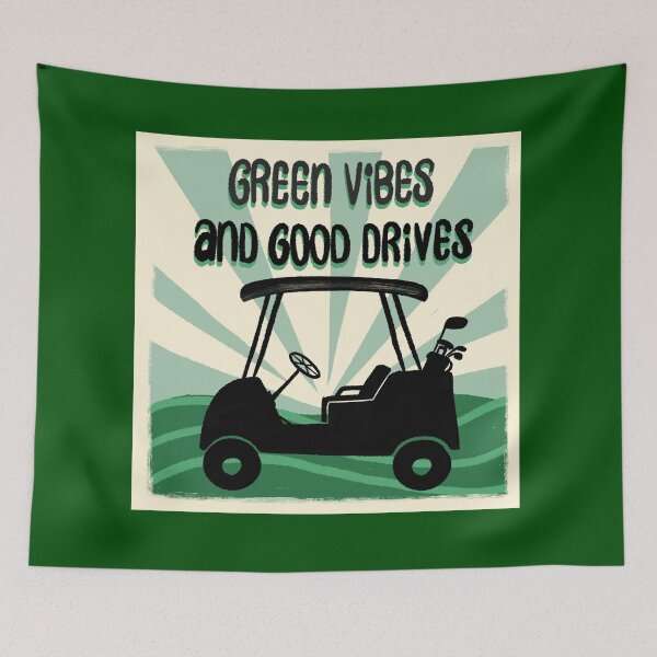 Item preview, Green Vibes and Good Drives Golf Cart  designed and sold by daphsam.