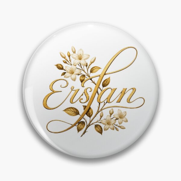 Item preview, Ersan Golden Jasmine Monogram – Luxury Floral Name Art on Black Background designed and sold by Joyfulfabric.