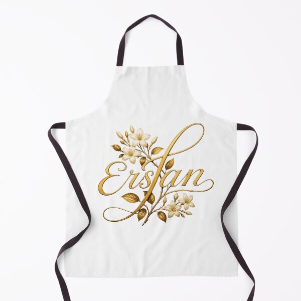 Item preview, Ersan Golden Jasmine Monogram – Luxury Floral Name Art on Black Background designed and sold by Joyfulfabric.