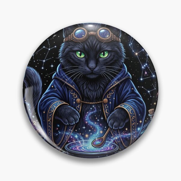 Item preview, Cosmic Black Cat Brewing Stardust Potions Fantasy T-Shirt designed and sold by MERAKISL.