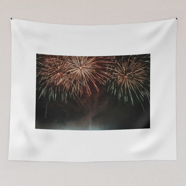 Item preview, Fireworks Burst Over Dark Sky, Long Exposure Celebration Night Display designed and sold by Nmallia.