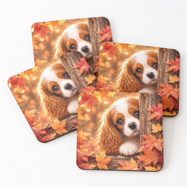 Item preview, Autumn Leaves Secret Peek Cavalier King Charles Spaniel designed and sold by ManJiangHong.