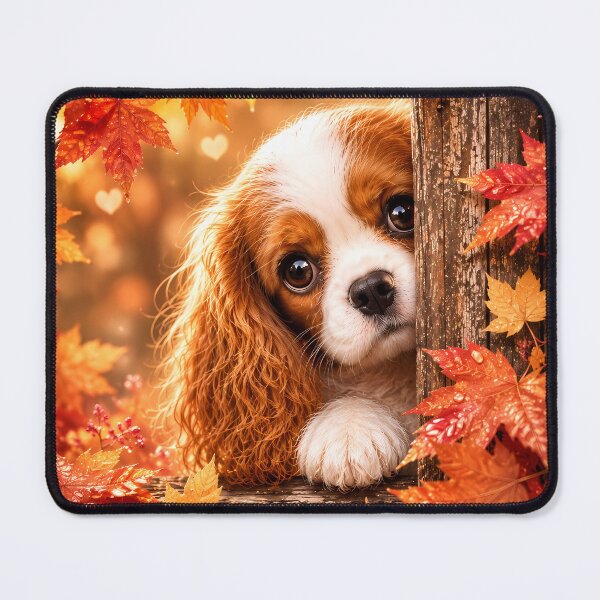 Item preview, Autumn Leaves Secret Peek Cavalier King Charles Spaniel designed and sold by ManJiangHong.