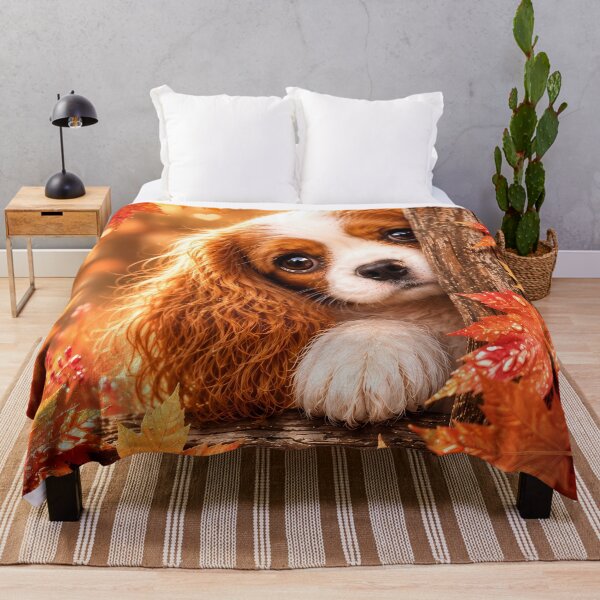 Item preview, Autumn Leaves Secret Peek Cavalier King Charles Spaniel designed and sold by ManJiangHong.