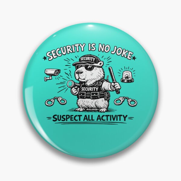 Item preview, Security Is No Joke - Funny Capybara Security Guard Cartoon designed and sold by mikemuchu.