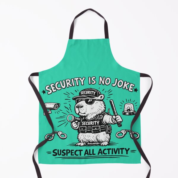 Item preview, Security Is No Joke - Funny Capybara Security Guard Cartoon designed and sold by mikemuchu.