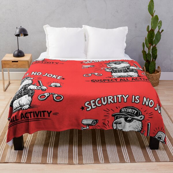 Item preview, Security Is No Joke - Funny Capybara Security Guard Cartoon designed and sold by mikemuchu.