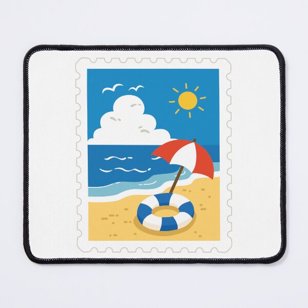 Item preview, Cute Beach Umbrella and Lifebuoy Stamp designed and sold by Anne97s.