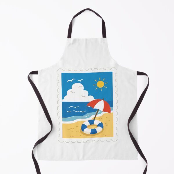 Item preview, Cute Beach Umbrella and Lifebuoy Stamp designed and sold by Anne97s.