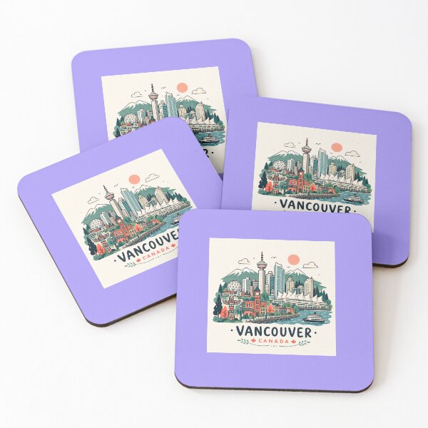 Item preview, Vancouver Canada Scenic Skyline Cute Illustration  designed and sold by PaintMeWorld.