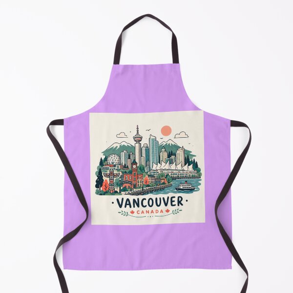 Item preview, Vancouver Canada Scenic Skyline Cute Illustration  designed and sold by PaintMeWorld.