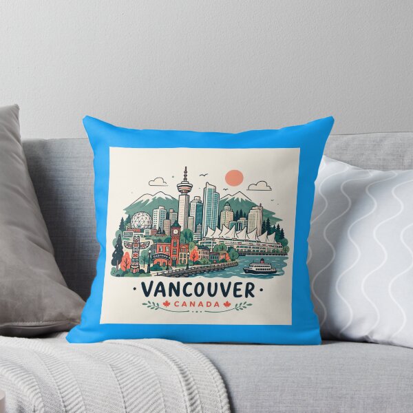Item preview, Vancouver Canada Scenic Skyline Cute Illustration  designed and sold by PaintMeWorld.