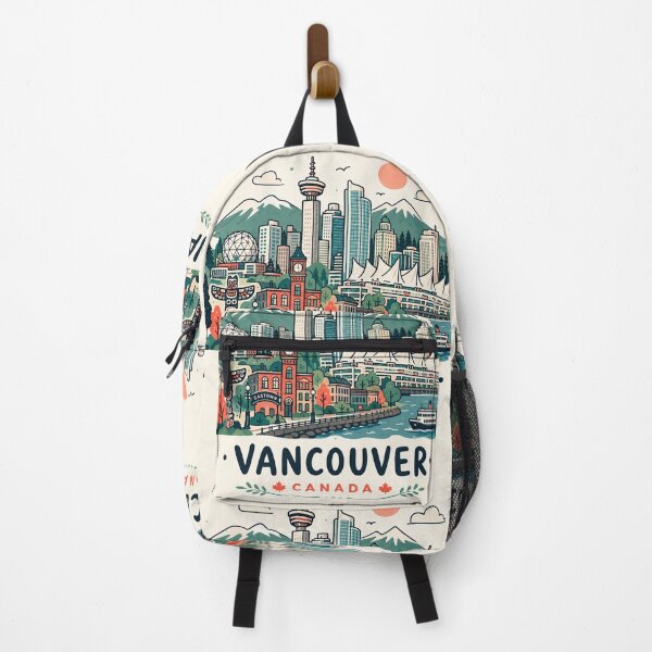 Item preview, Vancouver Canada Scenic Skyline Cute Illustration designed and sold by PaintMeWorld.