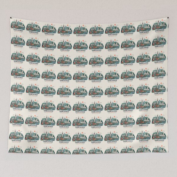 Item preview, Vancouver Canada Scenic Skyline Cute Illustration  designed and sold by PaintMeWorld.
