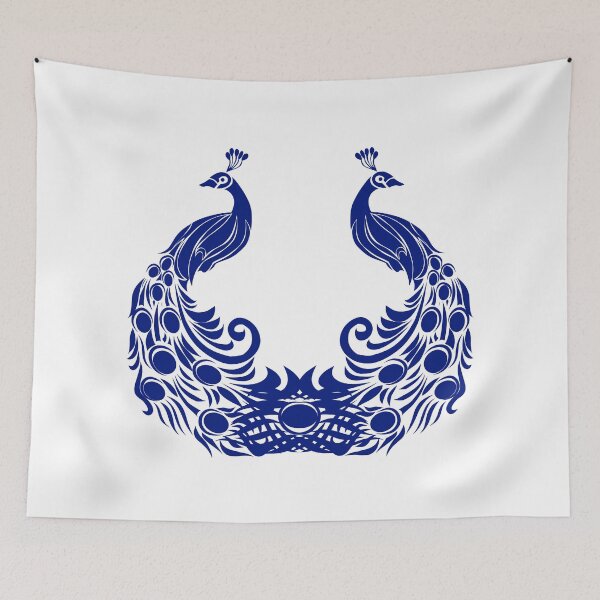 Item preview, Elegant Blue Peacock Design | Symmetrical Peacock Art | Ornamental Bird Illustration designed and sold by Justyna93.