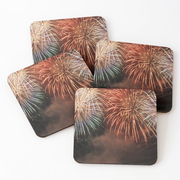 Item preview, Fireworks Burst Over Dark Sky, Long Exposure Celebration Night Display designed and sold by Nmallia.