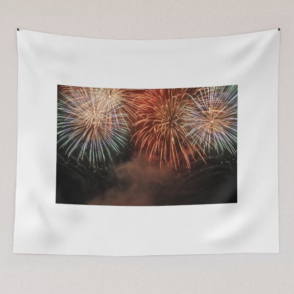 Item preview, Fireworks Burst Over Dark Sky, Long Exposure Celebration Night Display designed and sold by Nmallia.