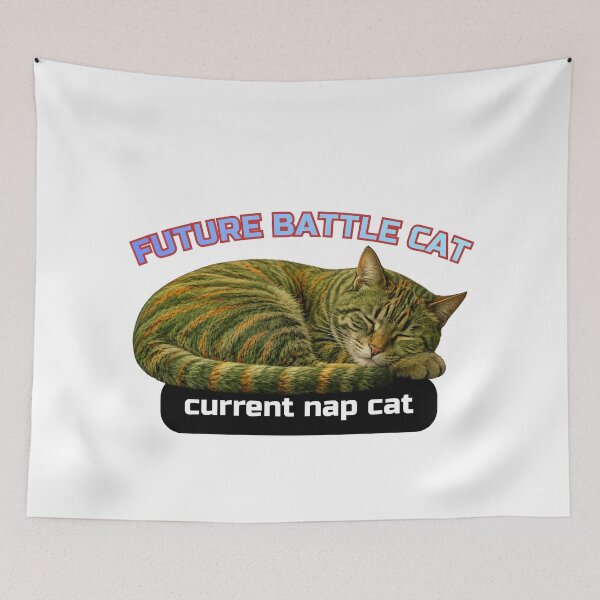 Item preview, Future Battle Cat, Current Nap Cat designed and sold by Pop, Culture and Stuff.