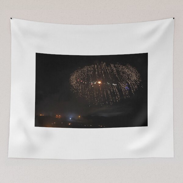 Item preview, Fireworks Burst Over Dark Sky, Long Exposure Celebration Night Display designed and sold by Nmallia.