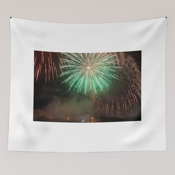 Item preview, Fireworks Burst Over Dark Sky, Long Exposure Celebration Night Display designed and sold by Nmallia.