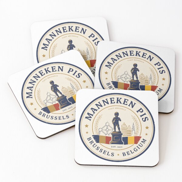 Item preview, Manneken Pis Brussels Belgium Vintage Travel Badge | Belgian Landmark Souvenir Design designed and sold by ArcticFoxStudio.