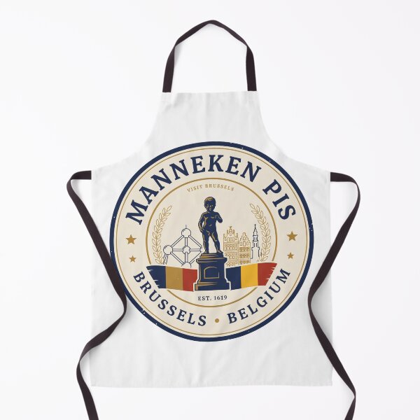 Item preview, Manneken Pis Brussels Belgium Vintage Travel Badge | Belgian Landmark Souvenir Design designed and sold by ArcticFoxStudio.