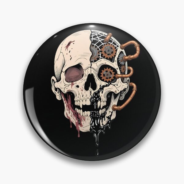 Item preview, Split Steampunk Skull with Industrial Gears and Pipes designed and sold by coretrophia.