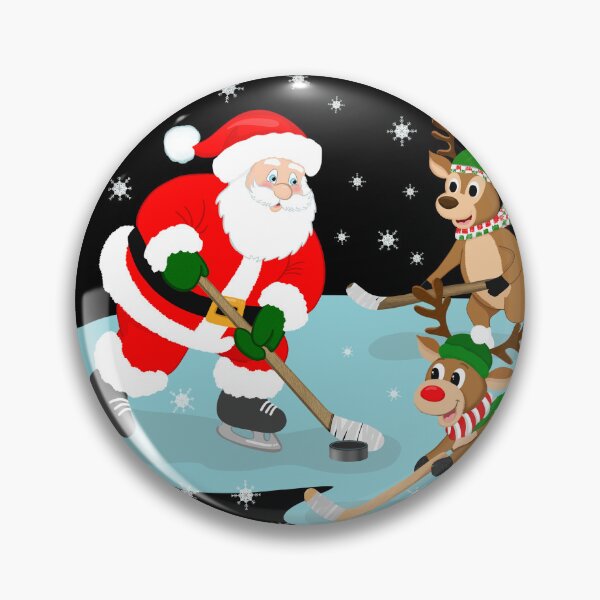 Item preview, Santa Playing Ice Hockey Christmas designed and sold by daphsam.
