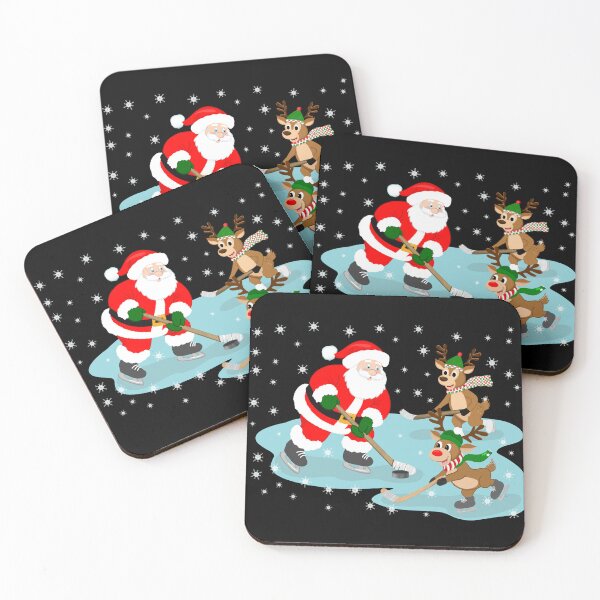 Item preview, Santa Playing Ice Hockey Christmas designed and sold by daphsam.