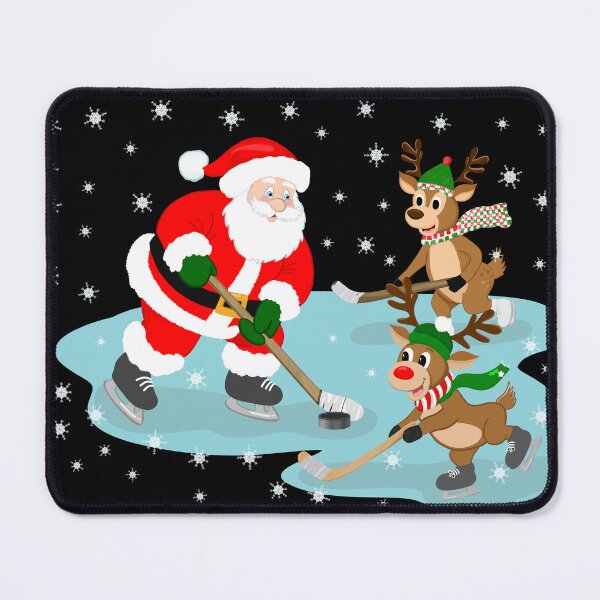 Item preview, Santa Playing Ice Hockey Christmas designed and sold by daphsam.