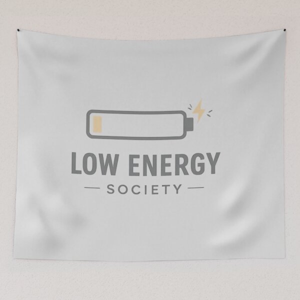 Item preview, Low Energy Society Badge – Funny Low Battery Introvert Humor, Minimalist Burnout Meme Sticker & T-Shirt designed and sold by MagicMakerPh.