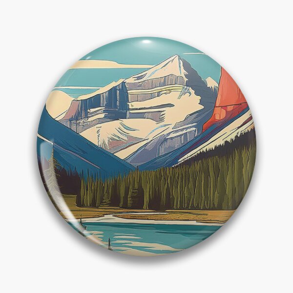 Item preview, Glacier National Park Sunset Glow | Vintage Montana Landscape Illustration designed and sold by Hallowed Artistry.