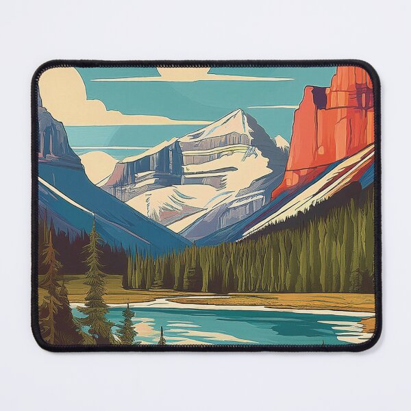 Item preview, Glacier National Park Sunset Glow | Vintage Montana Landscape Illustration designed and sold by Hallowed Artistry.