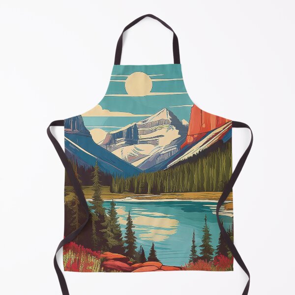Item preview, Glacier National Park Sunset Glow | Vintage Montana Landscape Illustration designed and sold by Hallowed Artistry.
