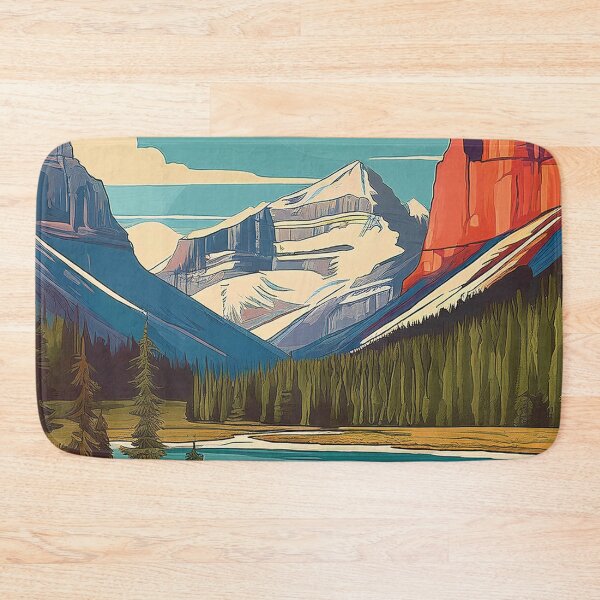 Item preview, Glacier National Park Sunset Glow | Vintage Montana Landscape Illustration designed and sold by Hallowed Artistry.