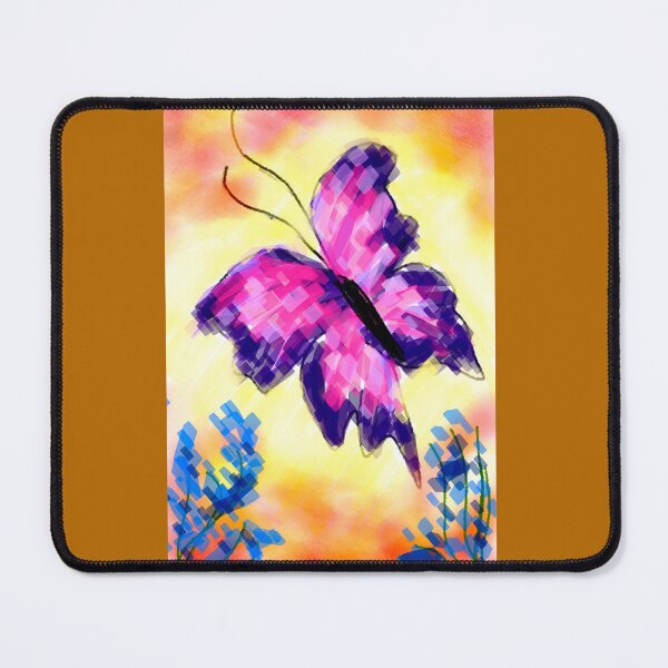 Item preview, Vibrant pink purple pixel butterfly in sunset sky aesthetic purposes designed and sold by Shukasya-Arts.