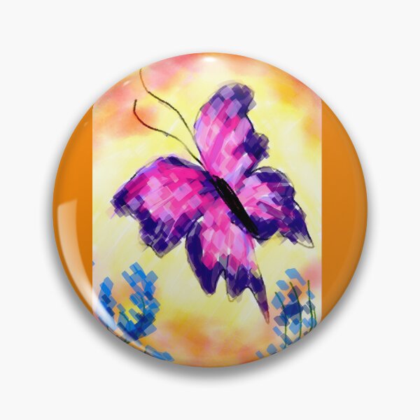 Item preview, Vibrant pink purple pixel butterfly in sunset sky aesthetic purposes  designed and sold by Shukasya-Arts.