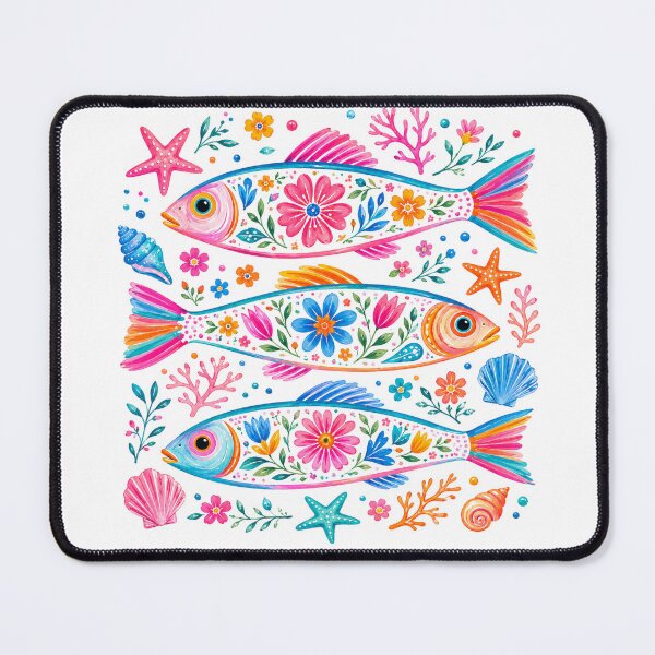 Item preview, Colorful Floral Fish Coastal Design designed and sold by Ioanna-Studio.