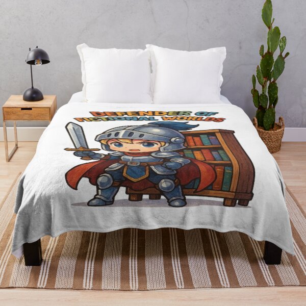 Item preview, Defender of Fictional Worlds Cute Fantasy Knight Book Lover Design designed and sold by BookedAndDesign.